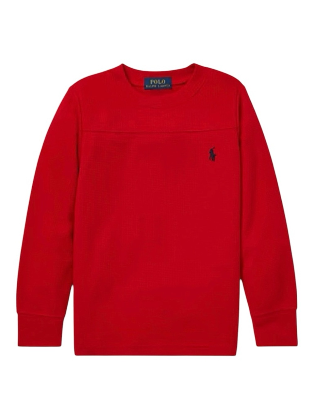 Polo Ralph Lauren Boys Red Waffle Knit Crew Neck Shirt